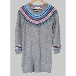 Boden Knit Fair Isle Sweater Dress Womens Size 6 Wool Blend Holiday Winter